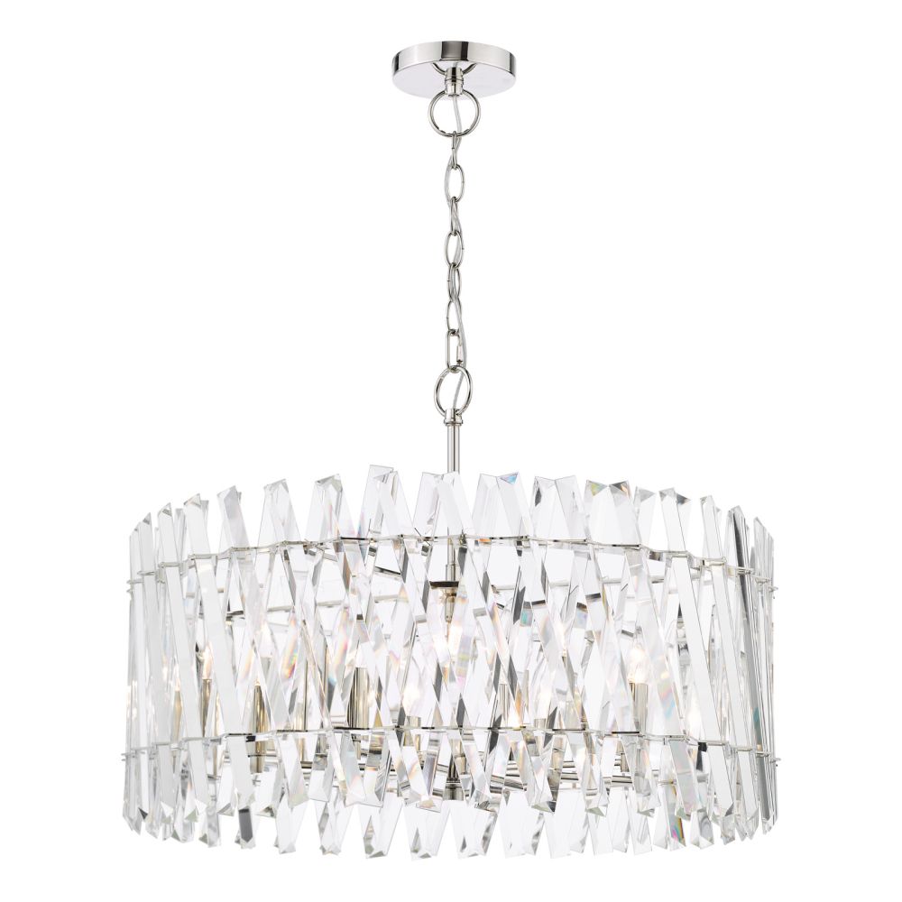 Entwine 8 Light Pendant Polished Nickel and Crystal