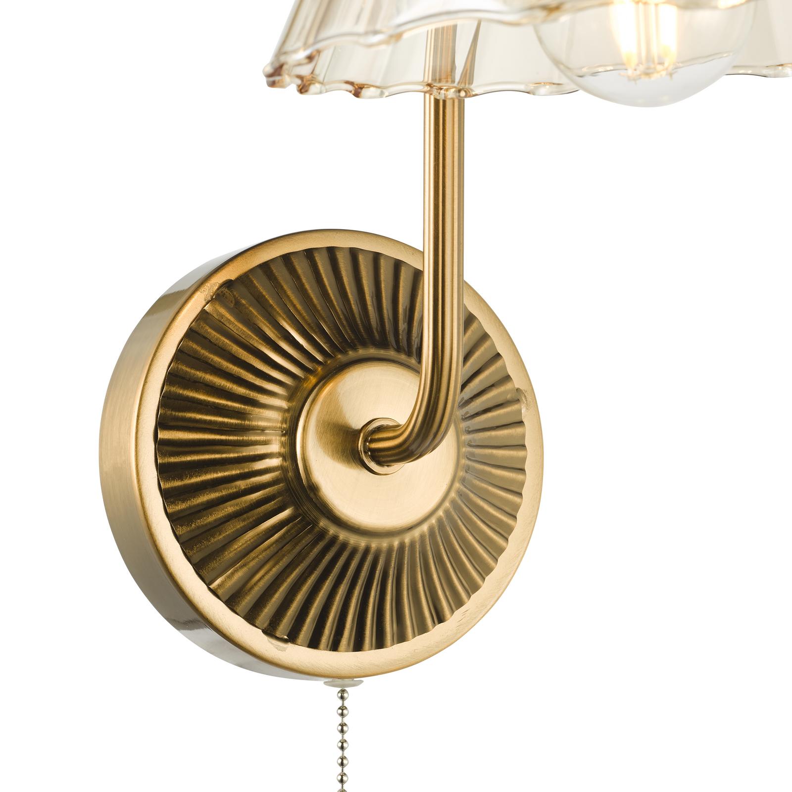 Erika Wall Light Antique Bronze and Amber Glass