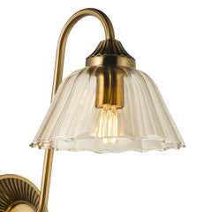 Erika Wall Light Antique Bronze and Amber Glass
