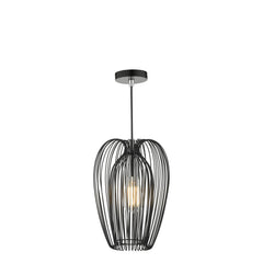 Ero 1 Light Single Pendant Black And Chrome