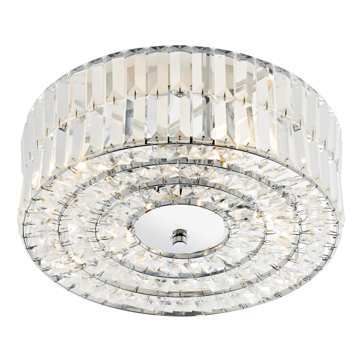 Errol 4 Light Flush Crystal and Polished Chrome