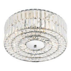 Errol 4 Light Flush Crystal and Polished Chrome