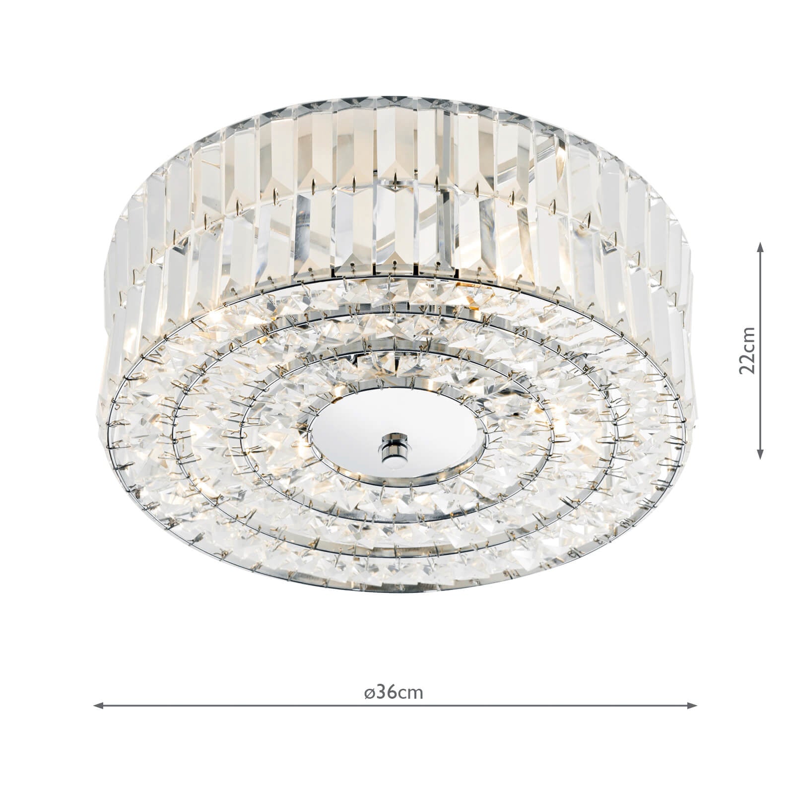 Errol 4 Light Flush Crystal and Polished Chrome