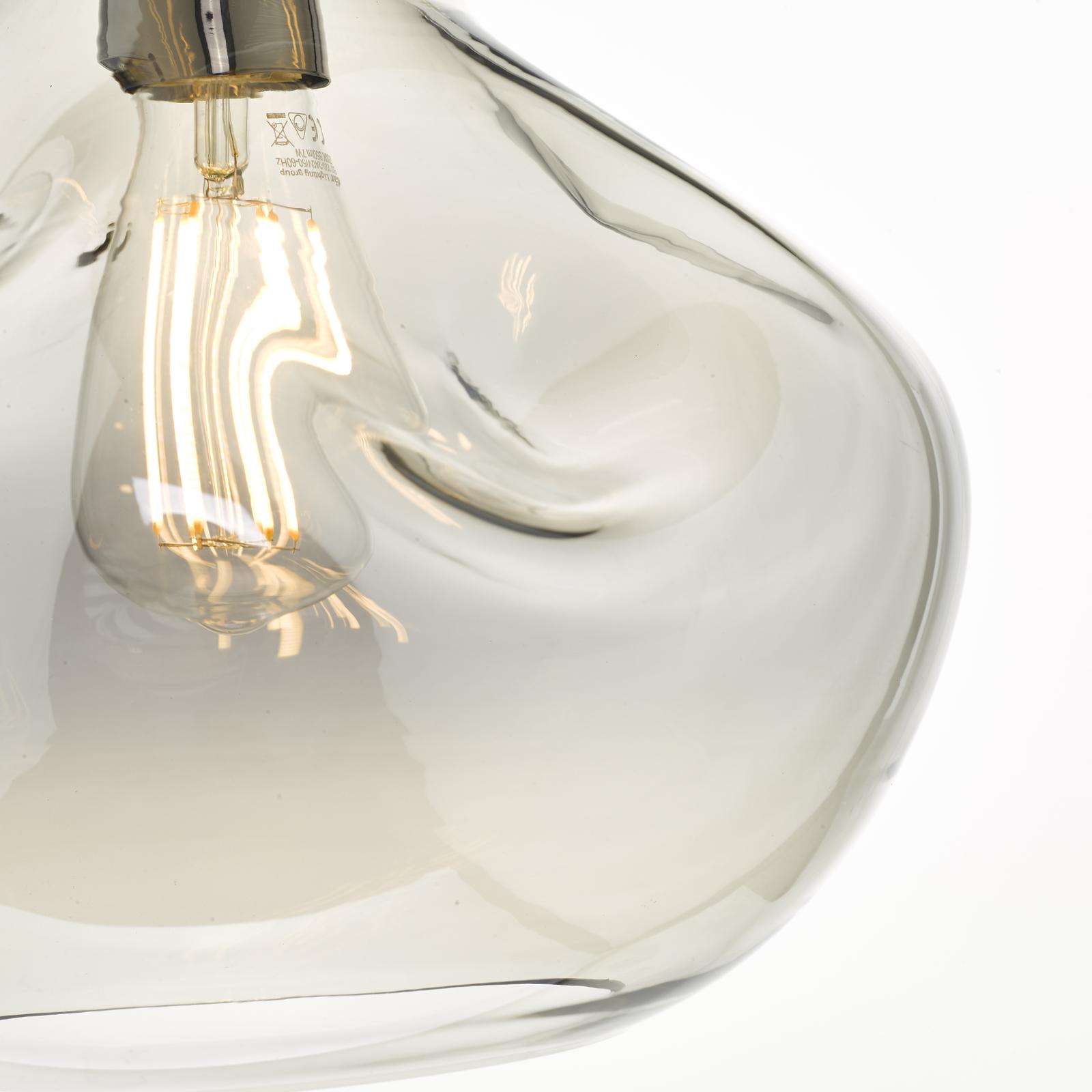 Esarosa 1 Light Pendant Black Chrome And Smoked Glass