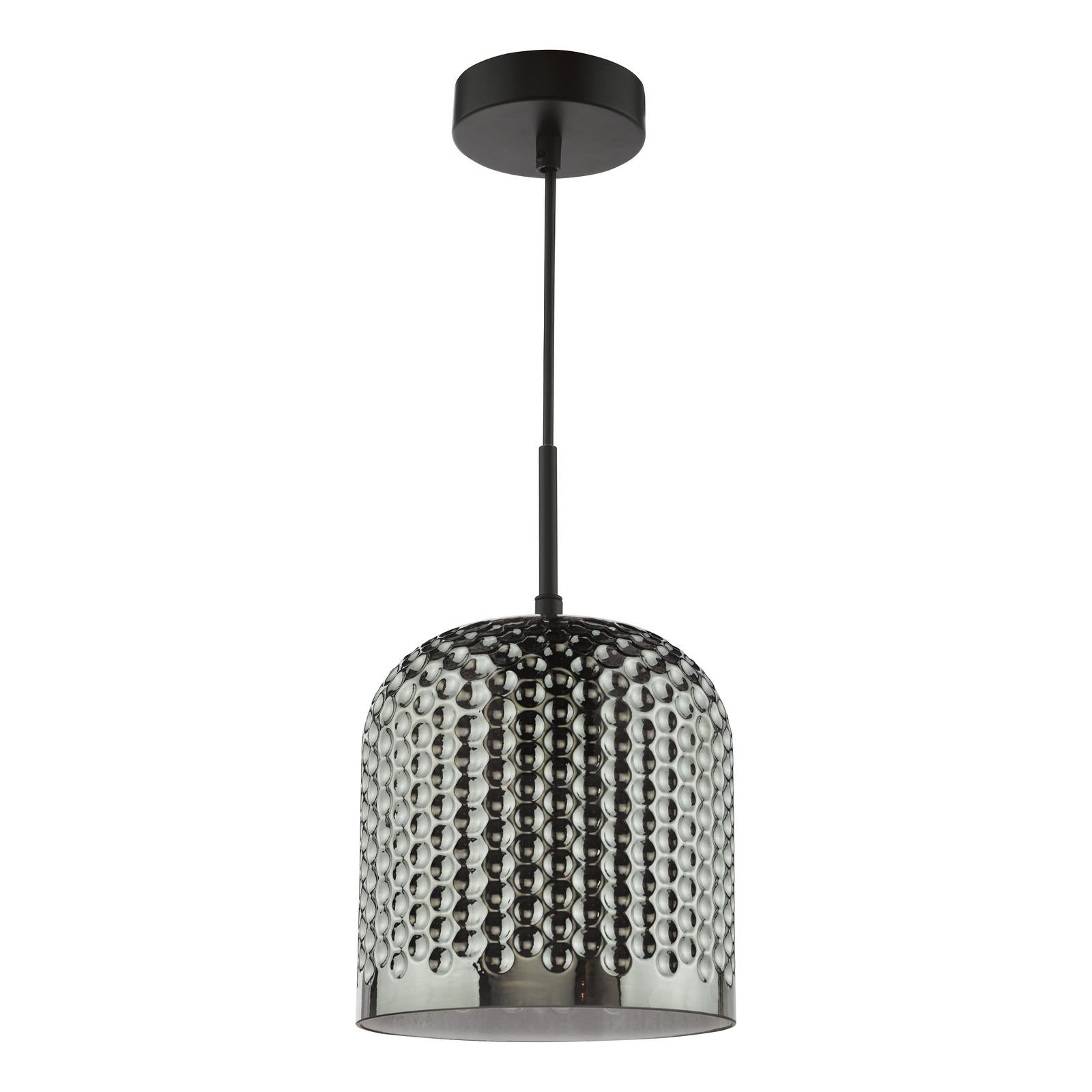 Esila Pendant Matt Black and Smoked Glass