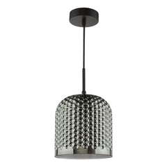Esila Pendant Matt Black and Smoked Glass