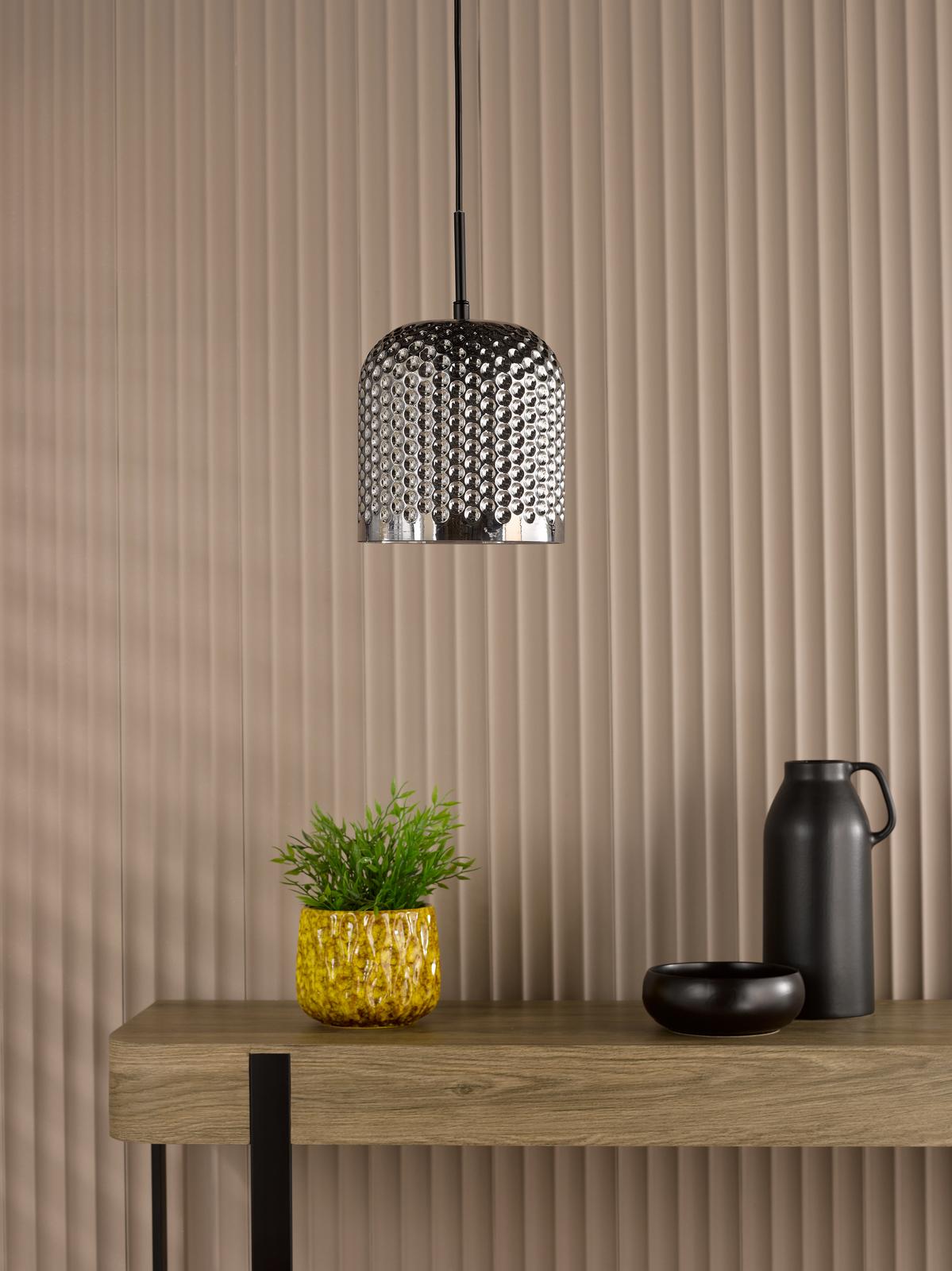 Esila Pendant Matt Black and Smoked Glass