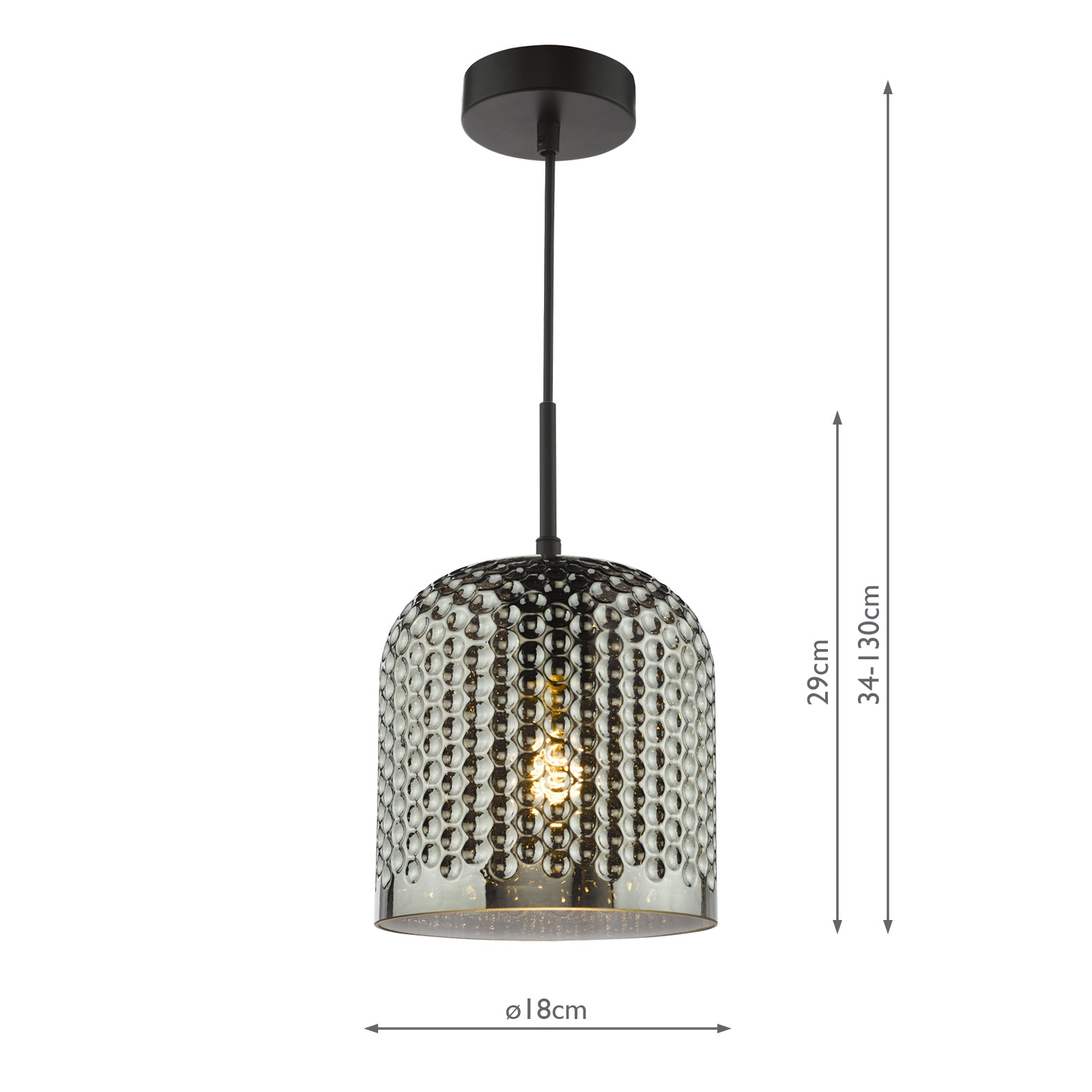 Esila Pendant Matt Black and Smoked Glass