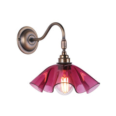 Ethel Wall Light Pink Glass and Antique Brass