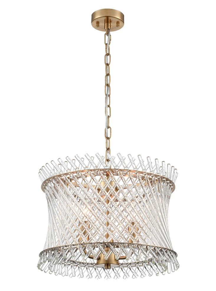 Ethereal 3lt Pendant in Aged Brass
