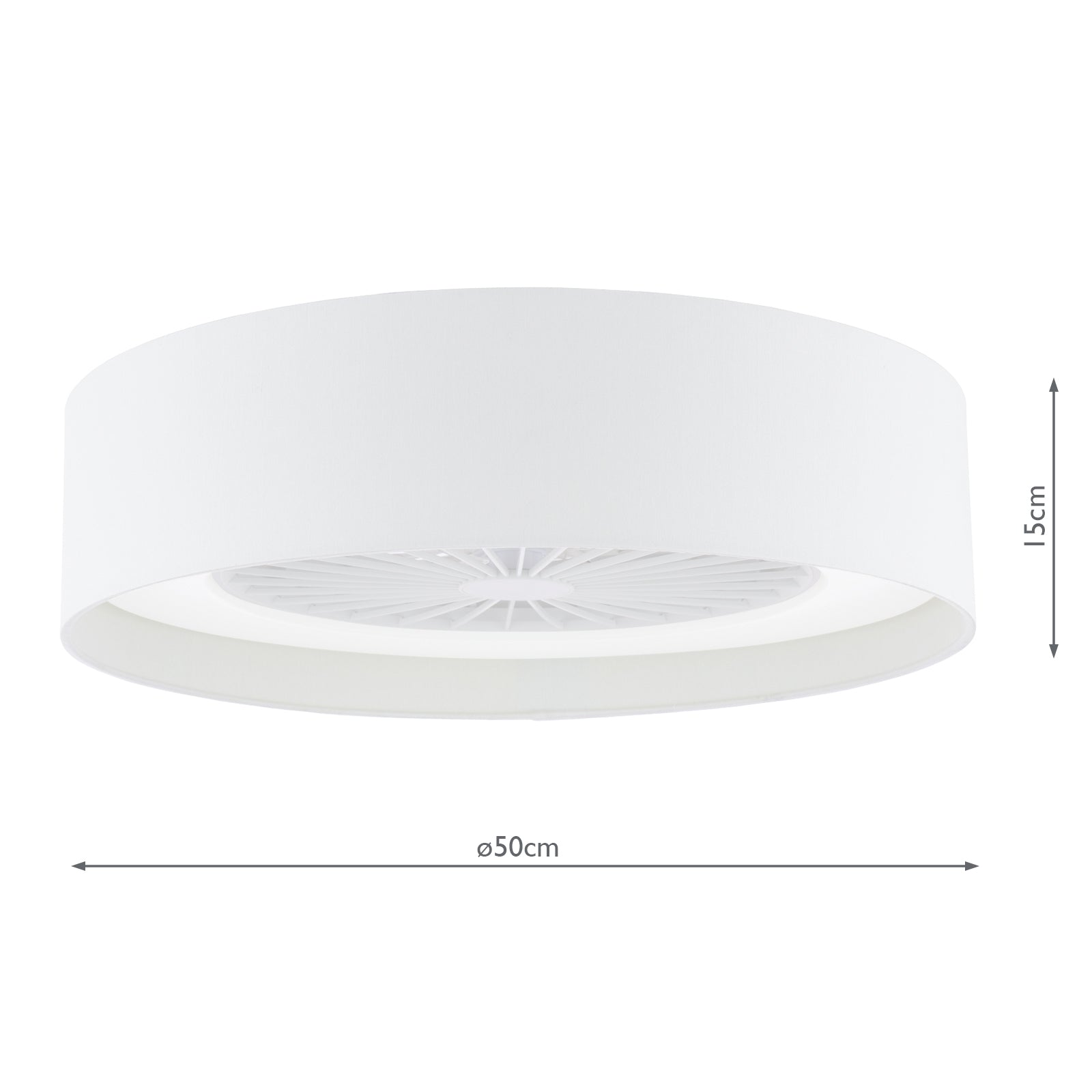 Fan Flush White With Shade LED
