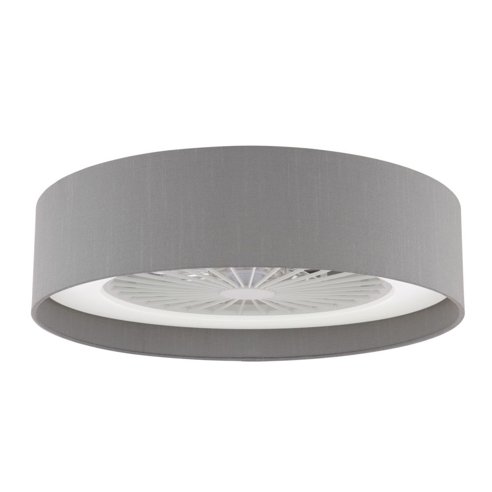 Fan Flush White With Grey Shade LED