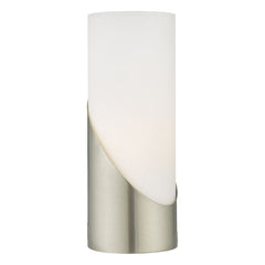 Faris Touch Table Lamp Satin Nickel Opal Glass