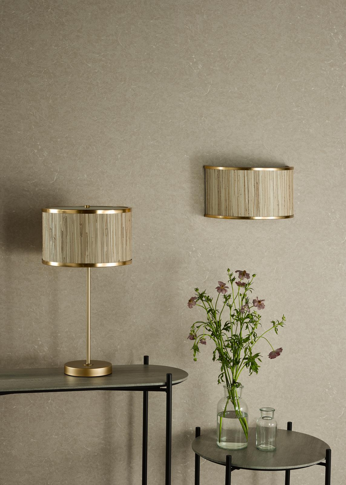 Fenella 2 Light Wall Light Gold Leaf and Seagrass
