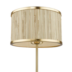 Fenella Table Lamp Gold Leaf With Seagrass Shade