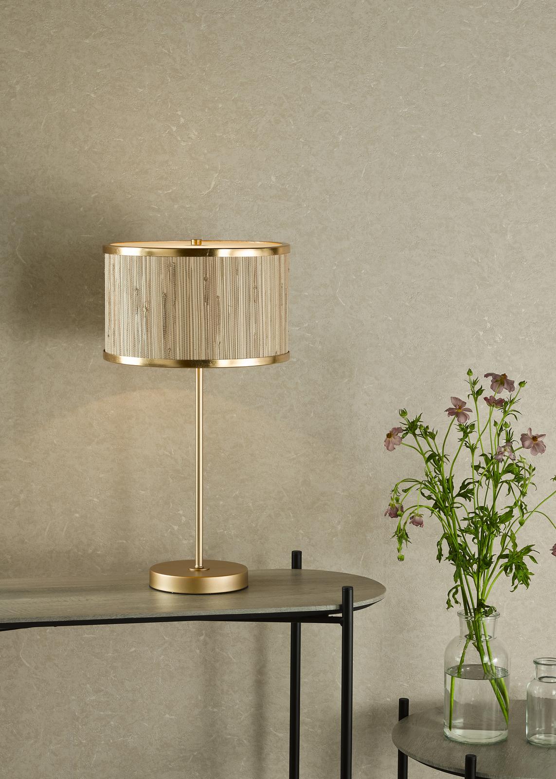 Fenella Table Lamp Gold Leaf With Seagrass Shade