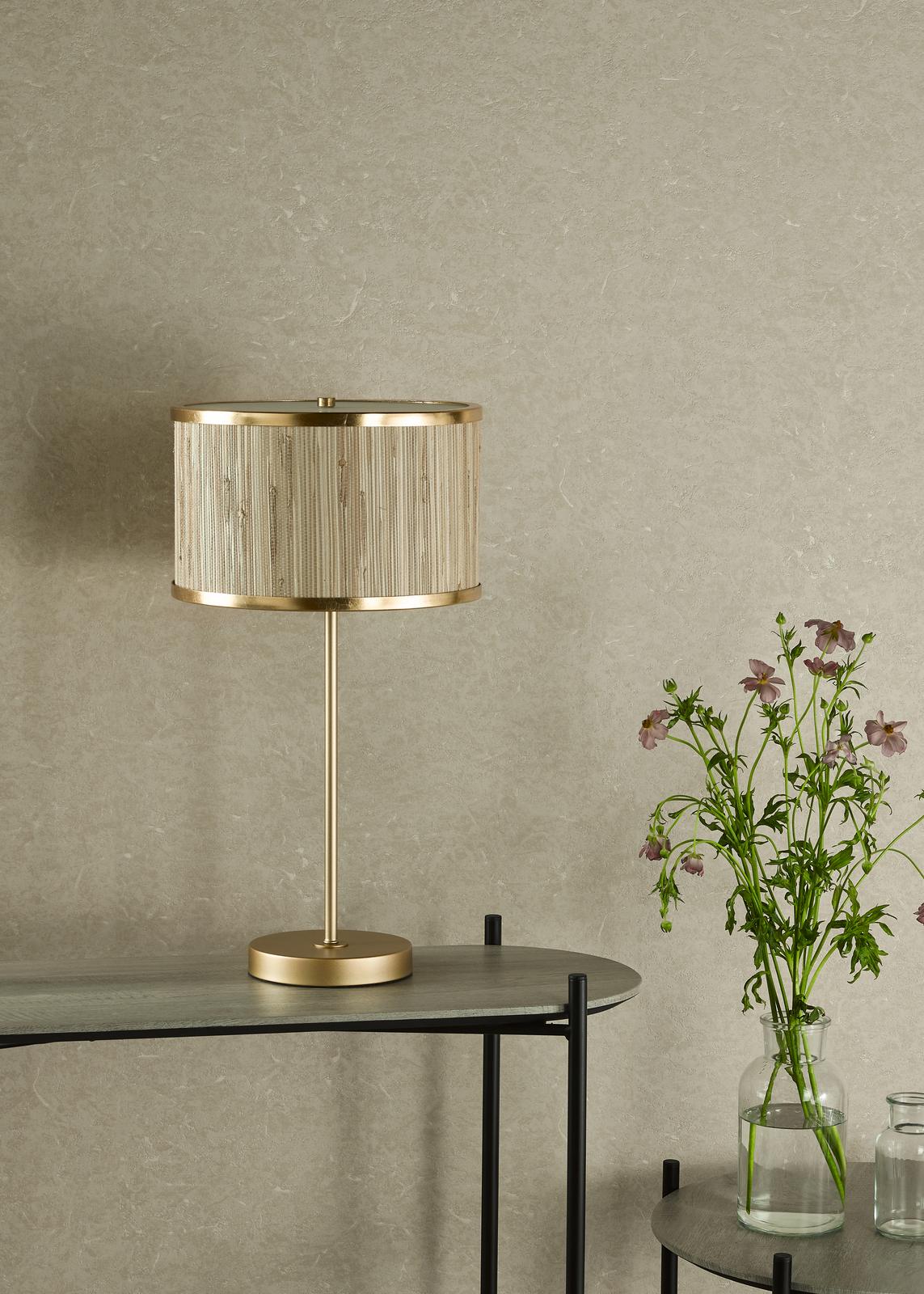 Fenella Table Lamp Gold Leaf With Seagrass Shade