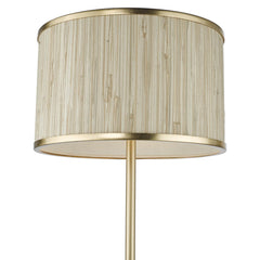 Fenella 3 Light Floor Lamp Gold Leaf and Seagrass