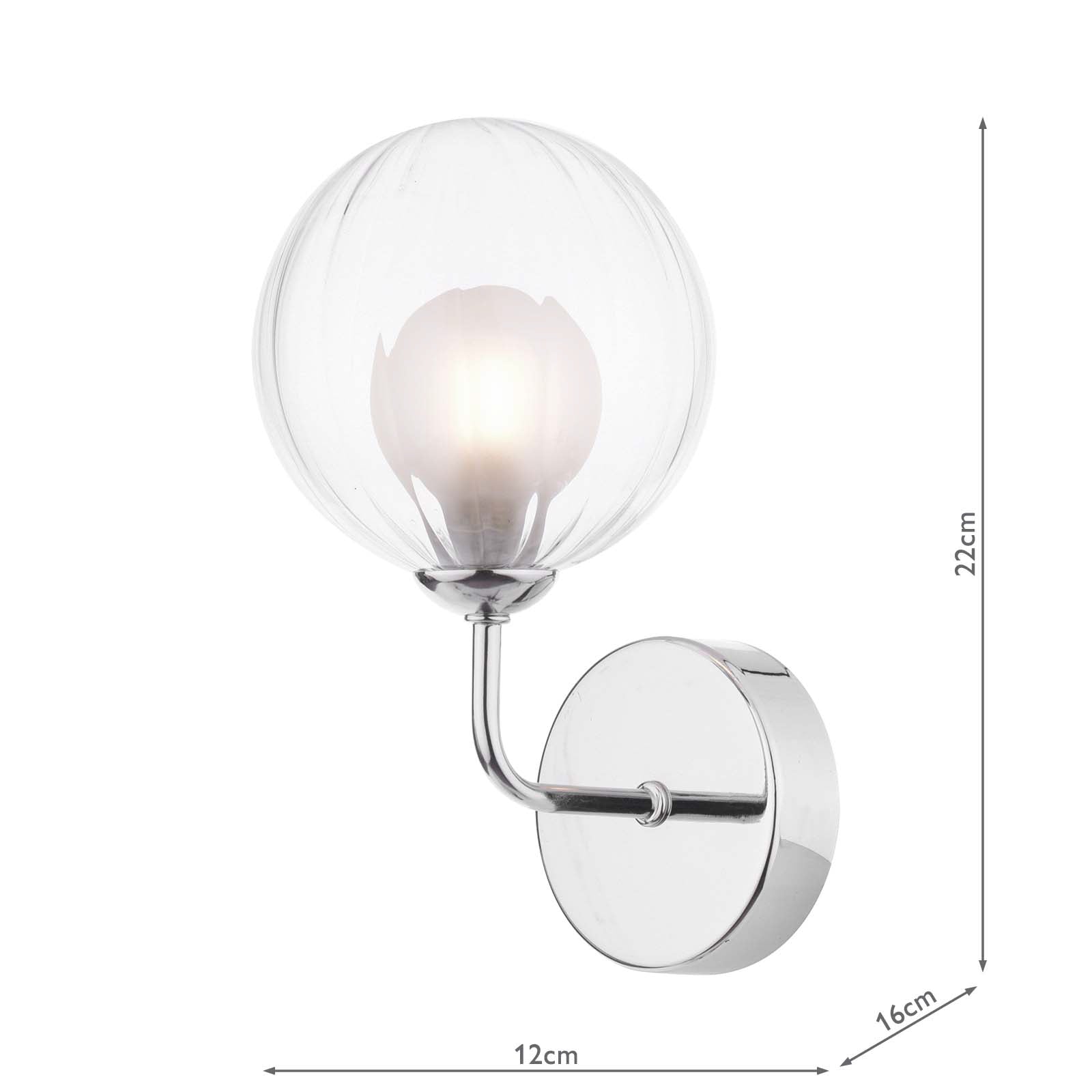 Feya Wall Light Polished Chrome With Clear/Opal Glass