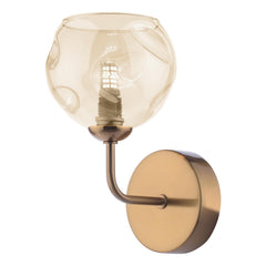 Feya Wall Light Antique Bronze With Organic Amber Glass
