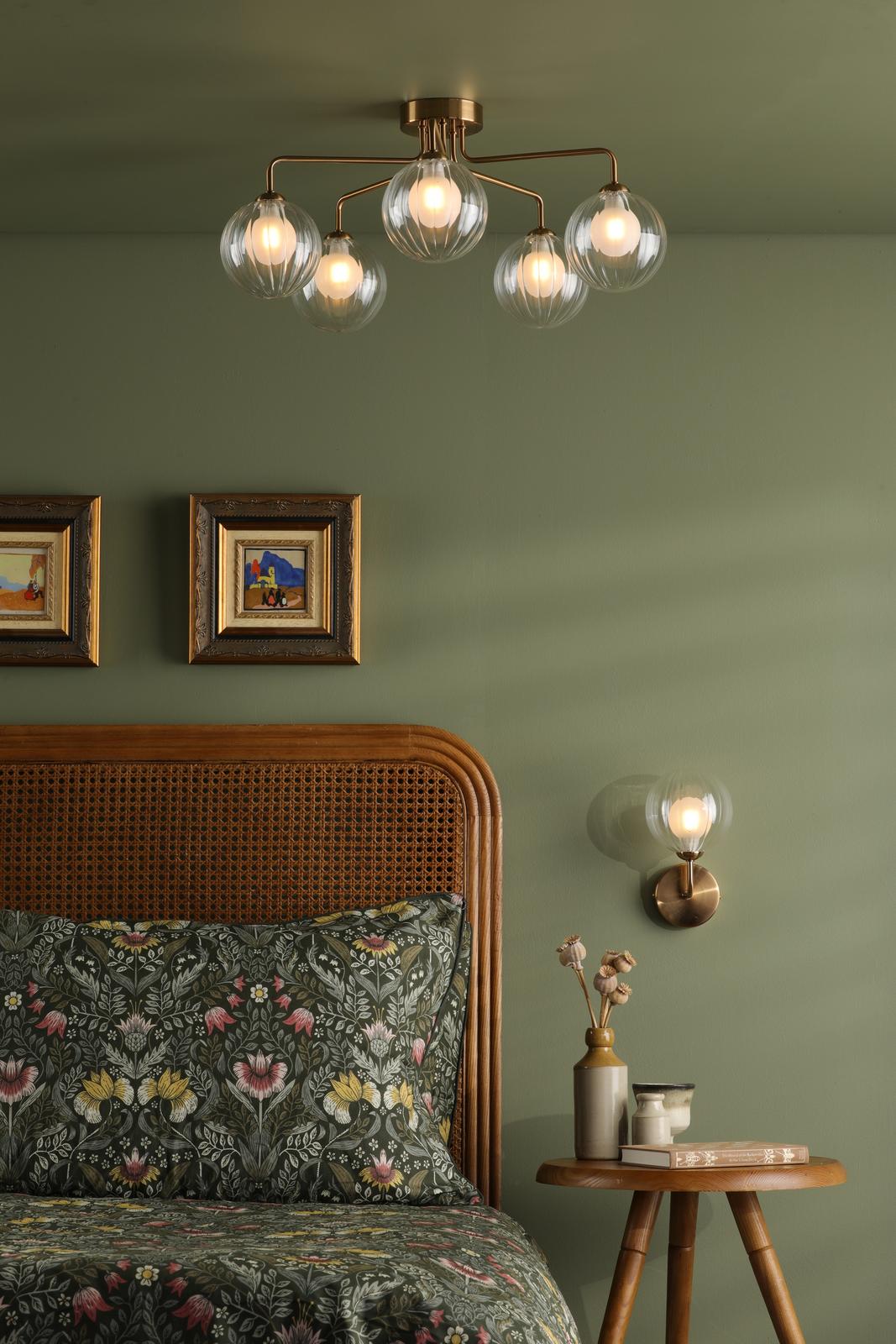 Feya Wall Light Antique Bronze With Clear/Opal Glass