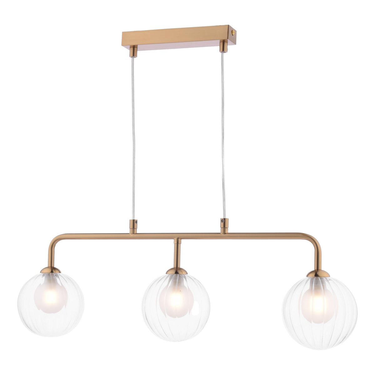 Feya 3 Light Bar Pendant Antique Bronze With Clear/Opal Glass