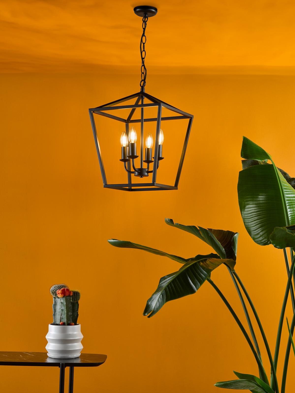 Fionn 4 Light Pendant Matt Black