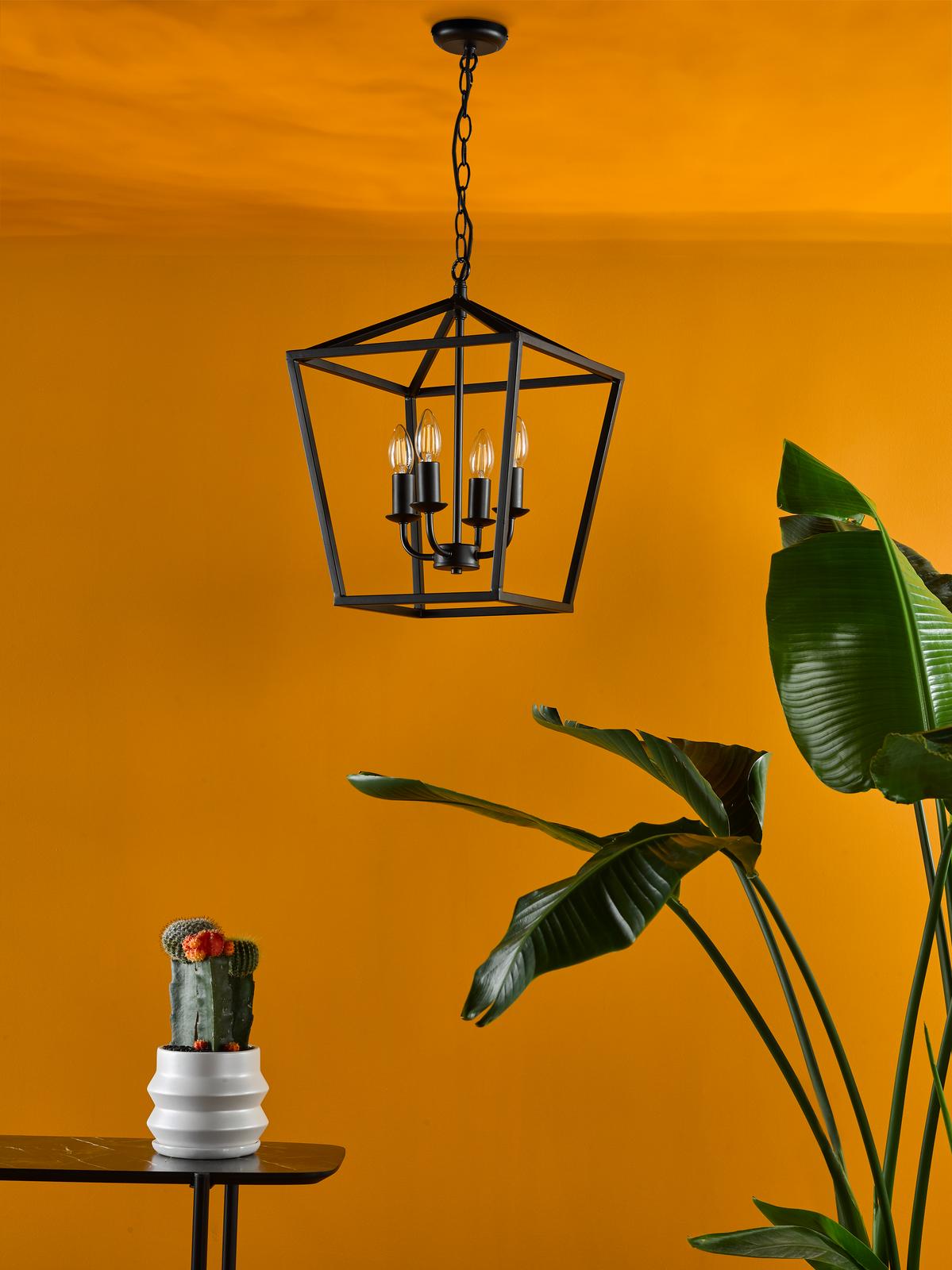 Fionn 4 Light Pendant Matt Black