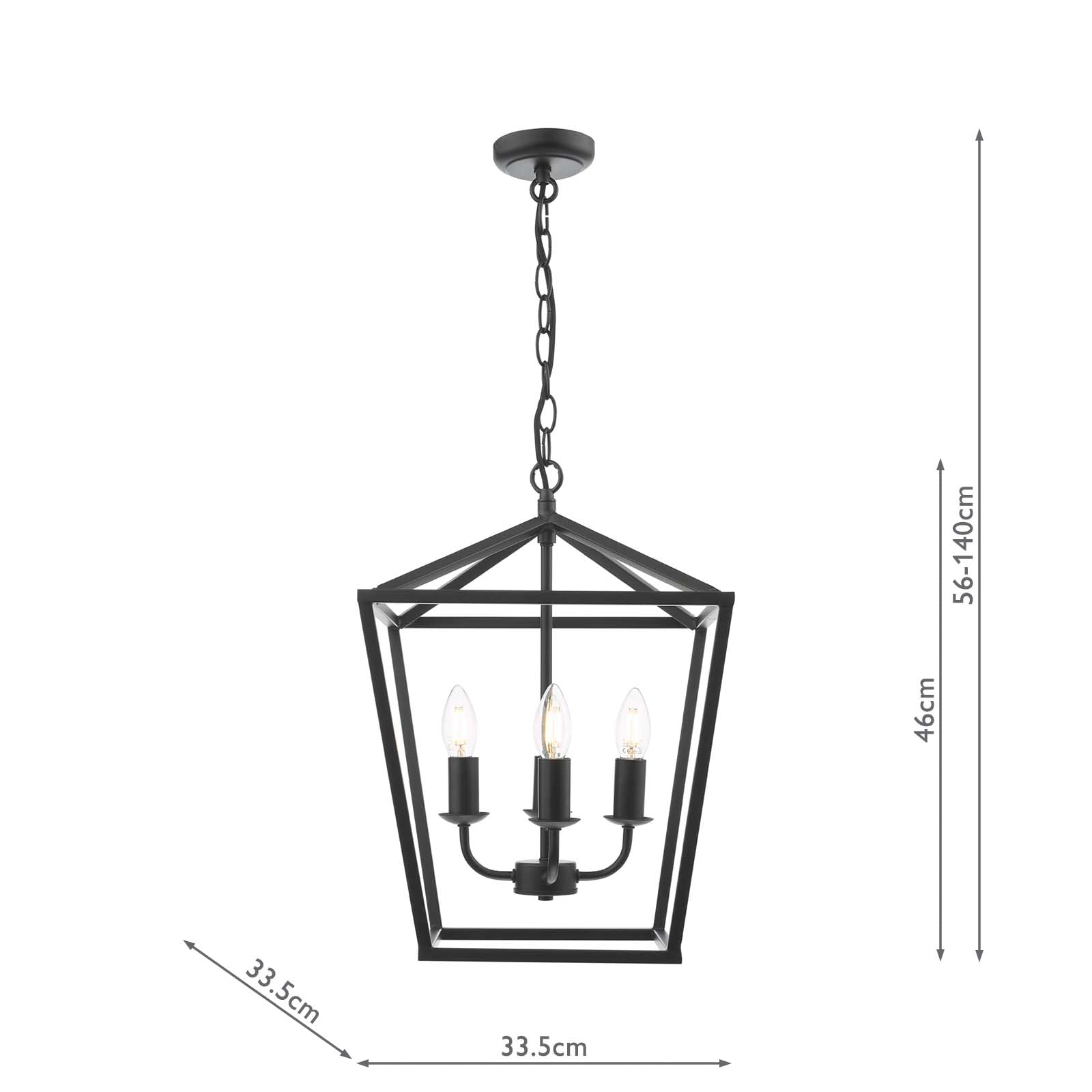 Fionn 4 Light Pendant Matt Black