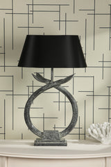 Fluke Table Lamp Black/Silver Base Only