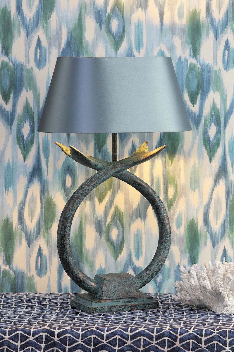 Fluke Table Lamp Verdigris Base Only