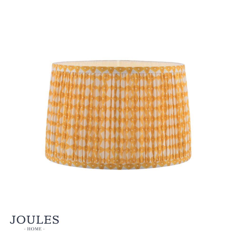 Joules Folly Yellow Cotton Tapered Drum Shade 30cm