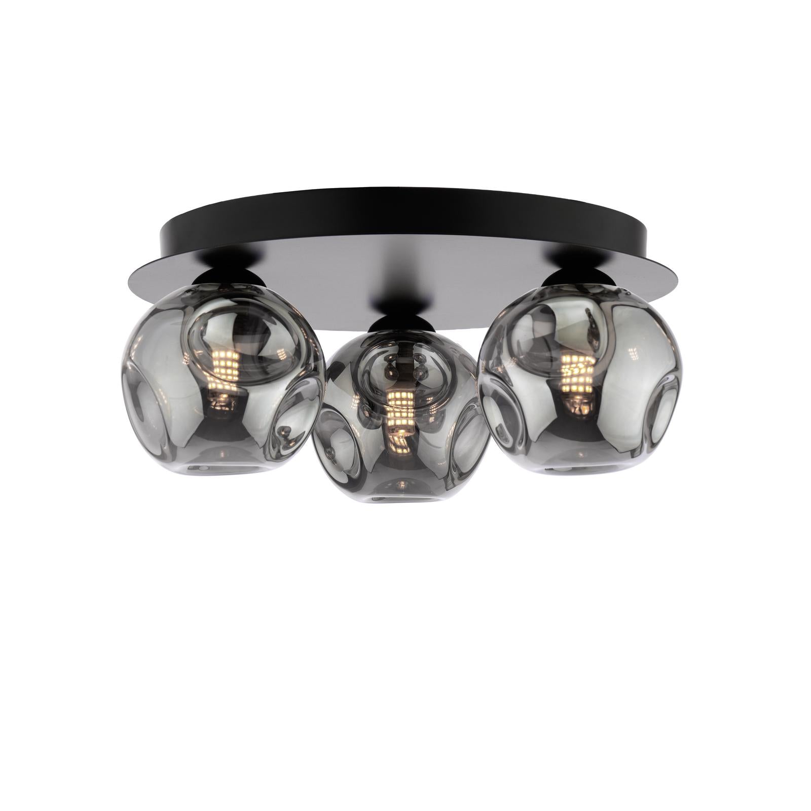 Foley 3 Light Flush Matt Black Fitting Only