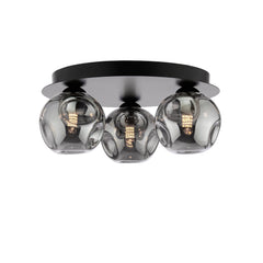 Foley 3 Light Flush Matt Black Fitting Only
