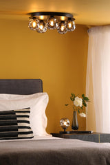 Foley 5 Light Flush Matt Black With Closed Organic Smoked Glass