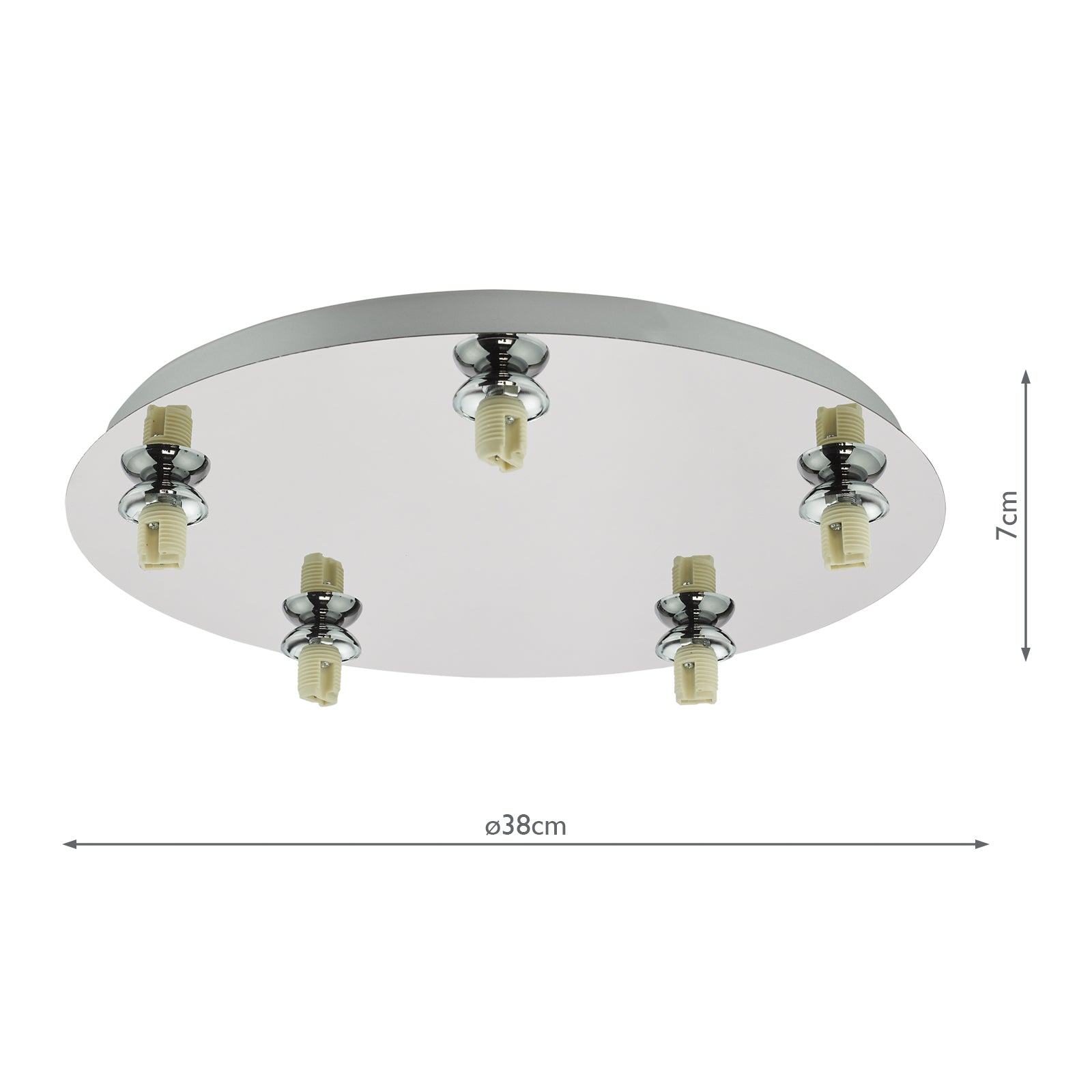 Foley 5 Light Flush Polished Chrome Fitting Only