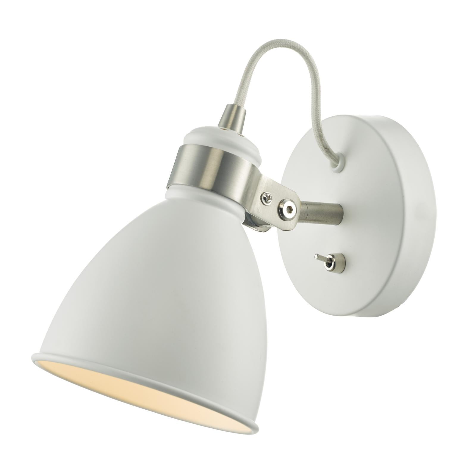 Frederick Single Wall Spotlight White Satin Chrome