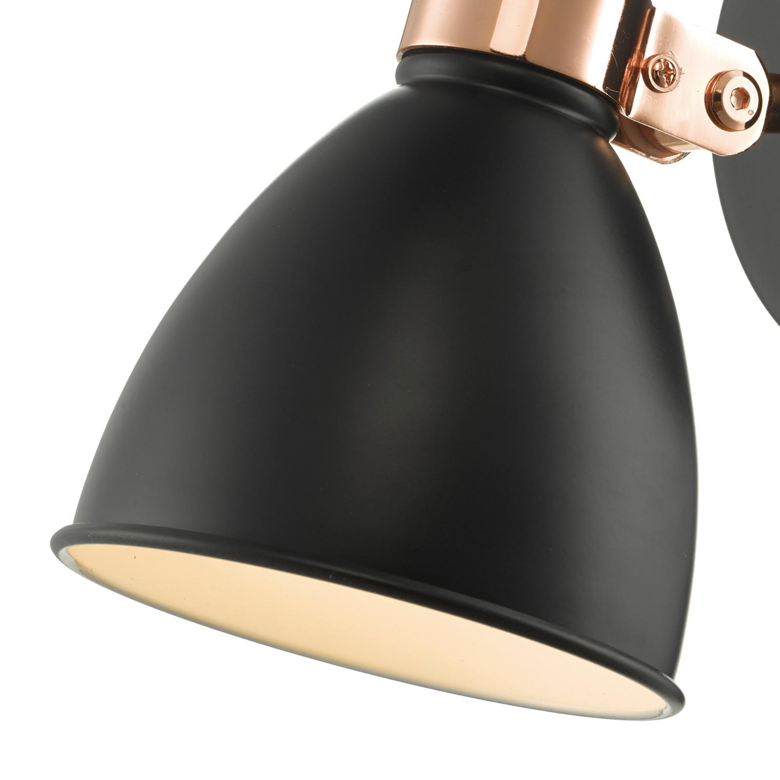 Frederick Single Wall Spotlight Black & Copper