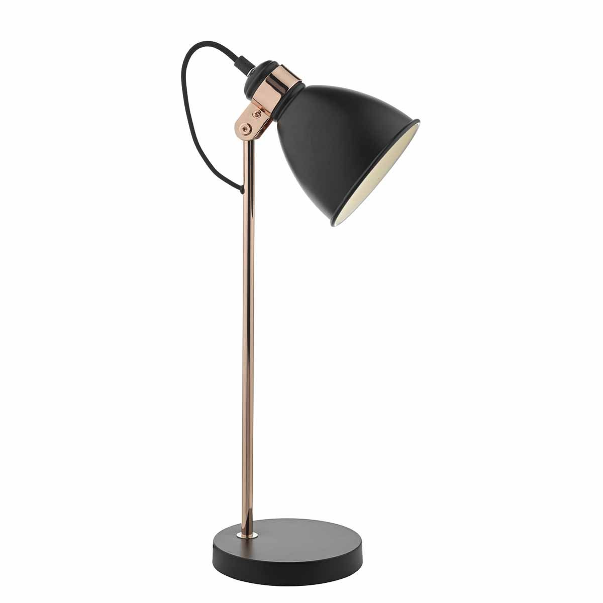 Frederick Task Table Lamp Black and Copper FRE4222 Dar Lighting