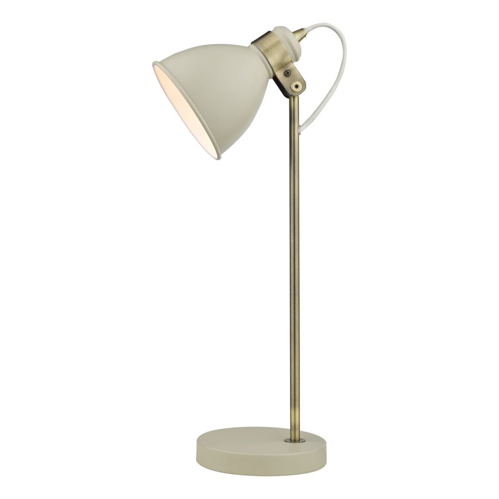Frederick Task Table Lamp Cream and Antique Brass FRE4233 Dar Lighting