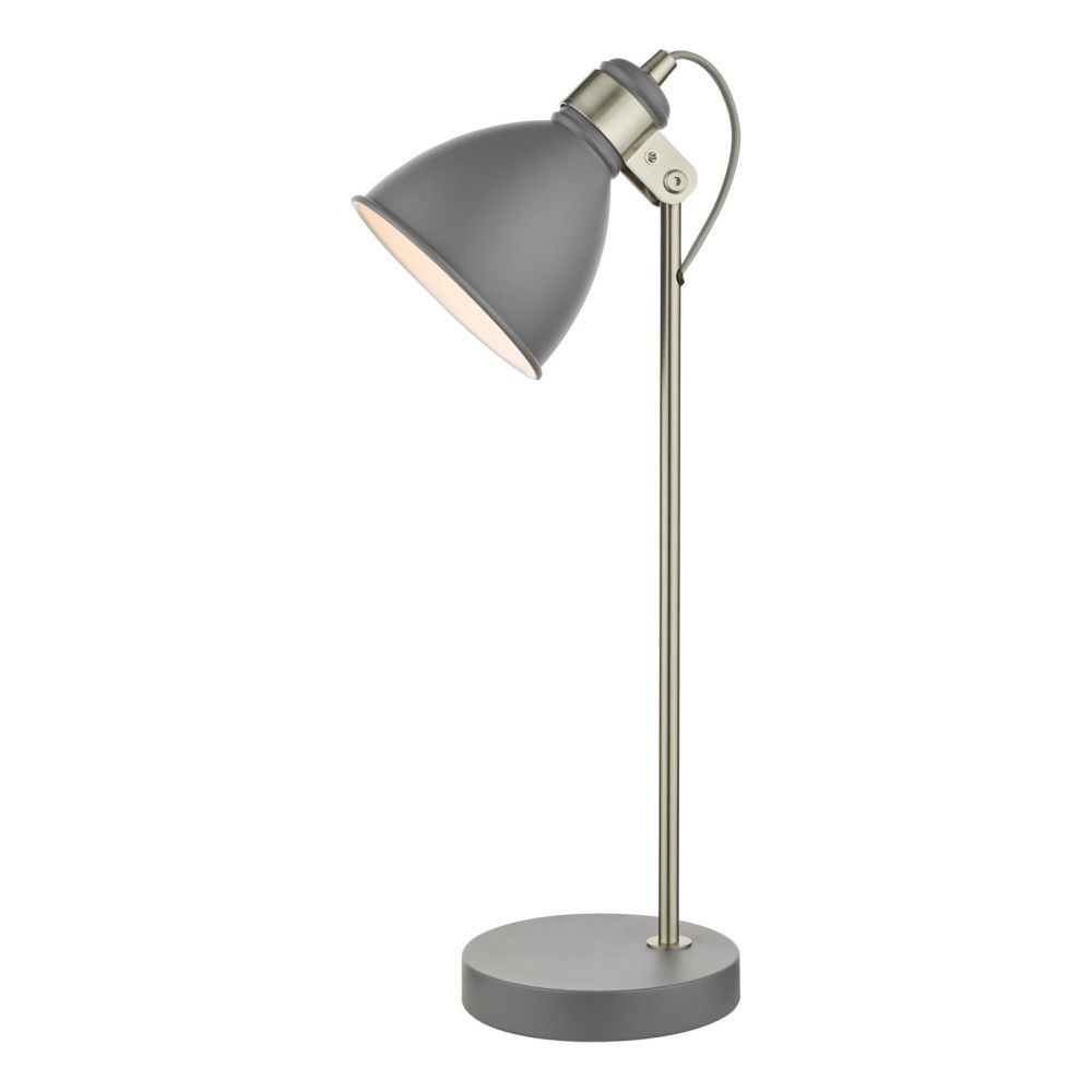 Frederick Task Table Lamp Grey and Satin Chrome FRE4237 Dar Lighting