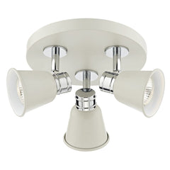 Fry 3 Light Plate Spotlight Cream Polished Chrome Dar Lighting