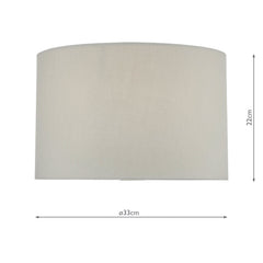 Funchal Grey Cotton Drum Shade 33cm