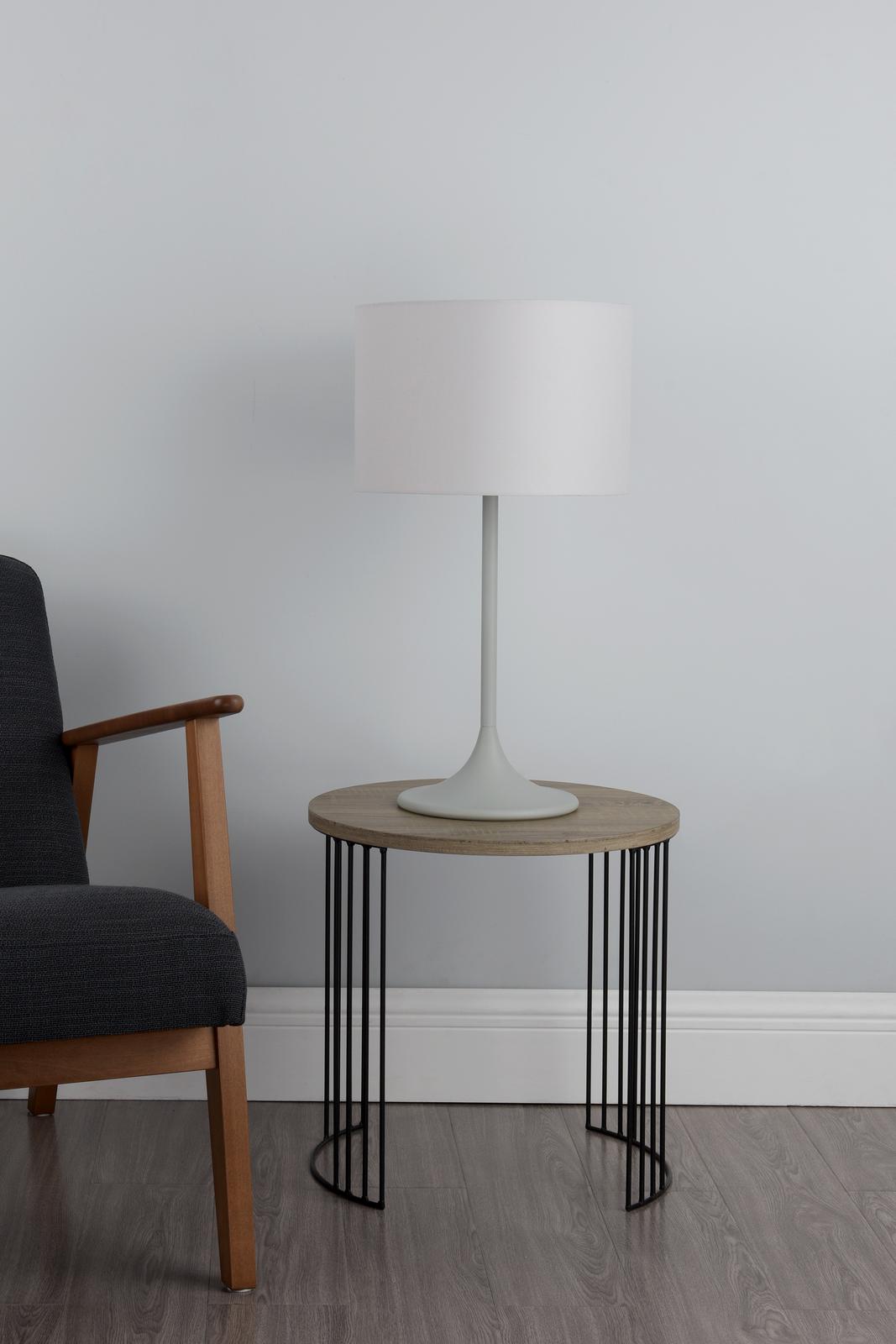 Funchal Table Lamp Matt Grey With Shade