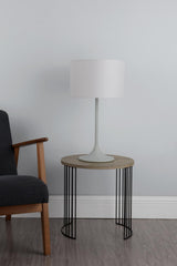 Funchal Table Lamp Matt Grey With Shade