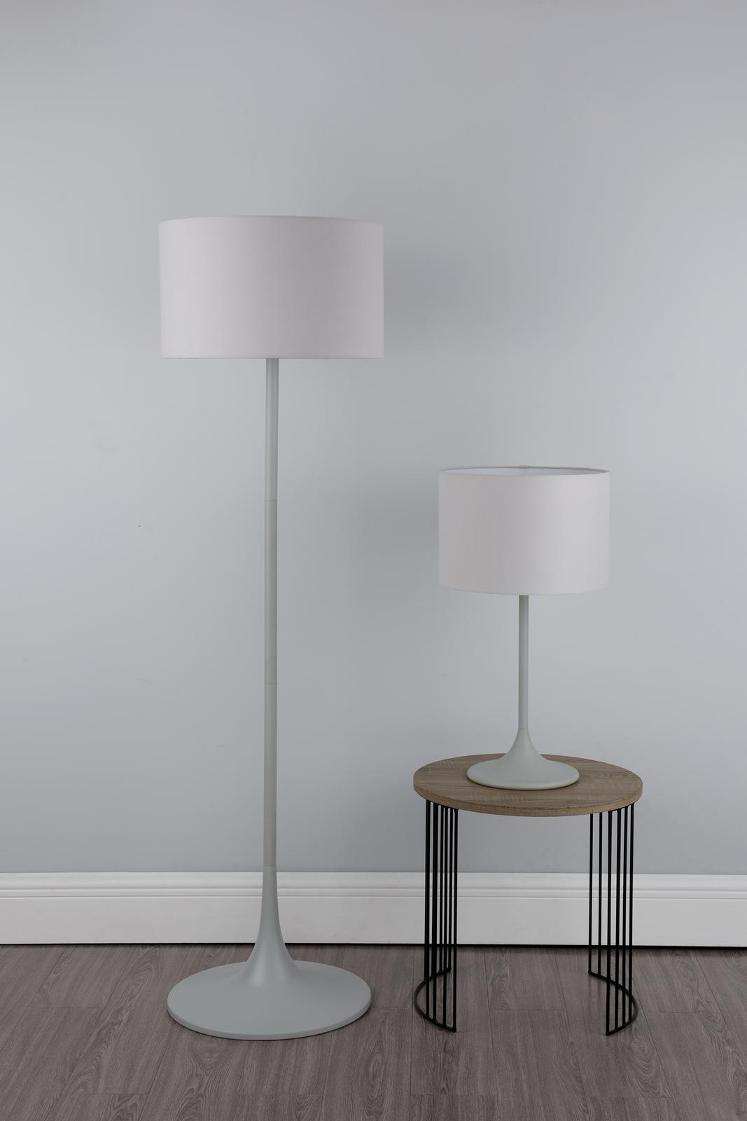Funchal Table Lamp Matt Grey With Shade