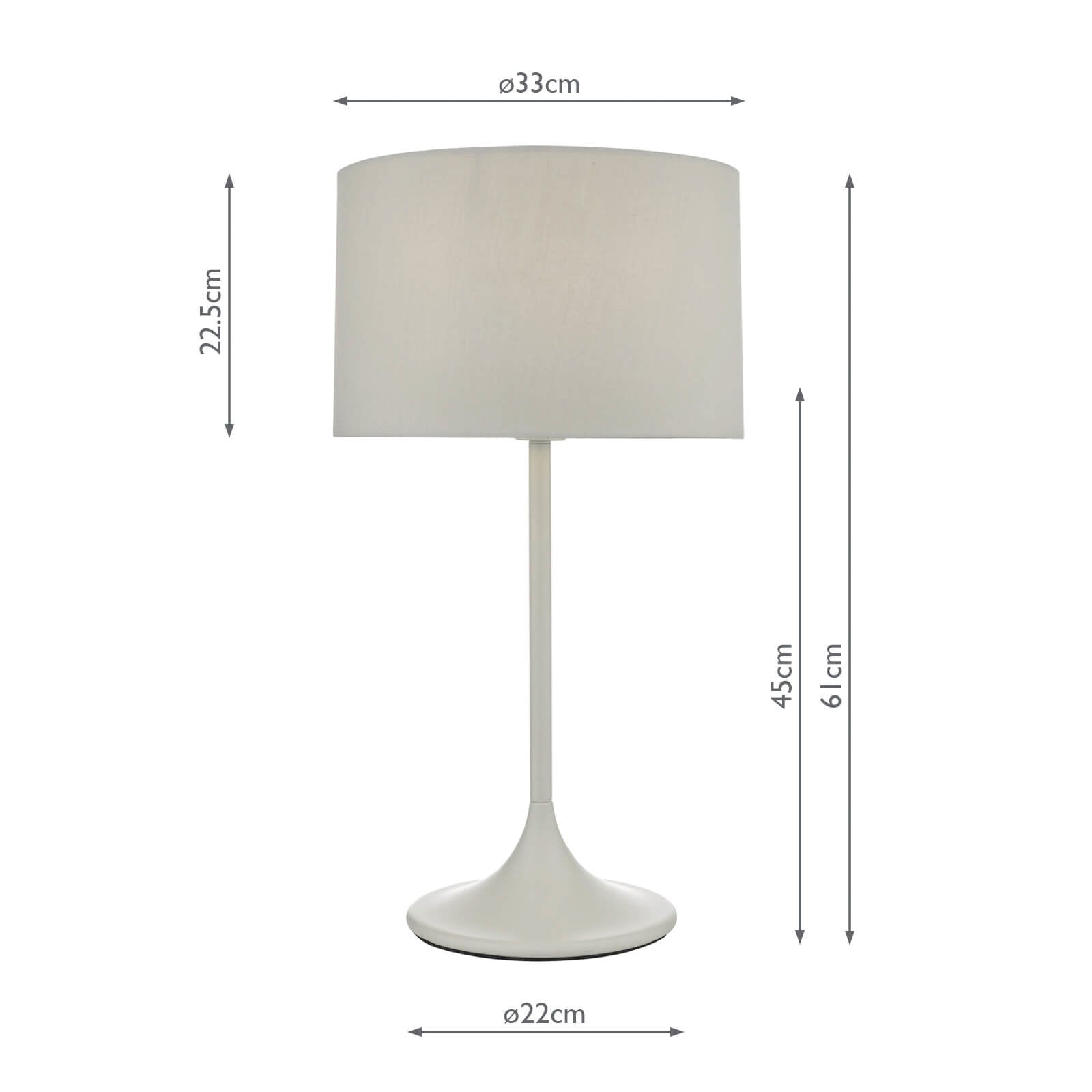 Funchal Table Lamp Matt Grey With Shade