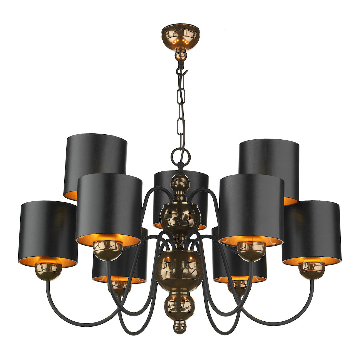 David Hunt Lighting Garbo 15 Light Pendant Bronze Black Silver Shades GAR1573