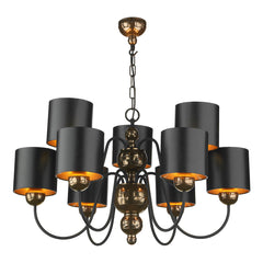 David Hunt Lighting Garbo 15 Light Pendant Bronze Black Silver Shades GAR1573