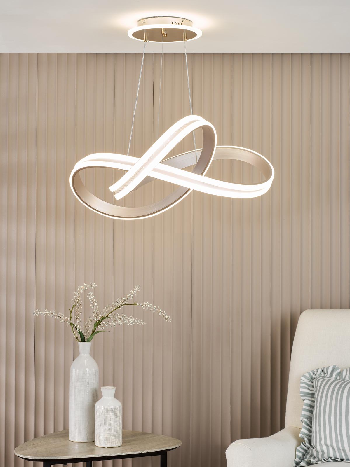 Gavino Pendant Brushed Silver LED